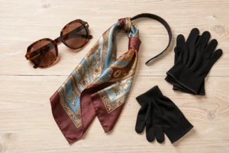 Accessoires de mode des années 60 posés sur une table