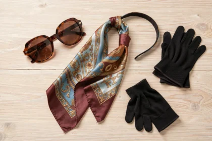 Accessoires de mode des années 60 posés sur une table