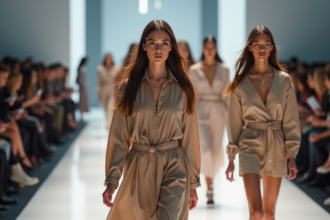 Modèles divers défilant lors d'une fashion week