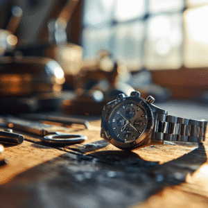 Ajustement du bracelet de montre avec outils adaptés et maillons retirés
