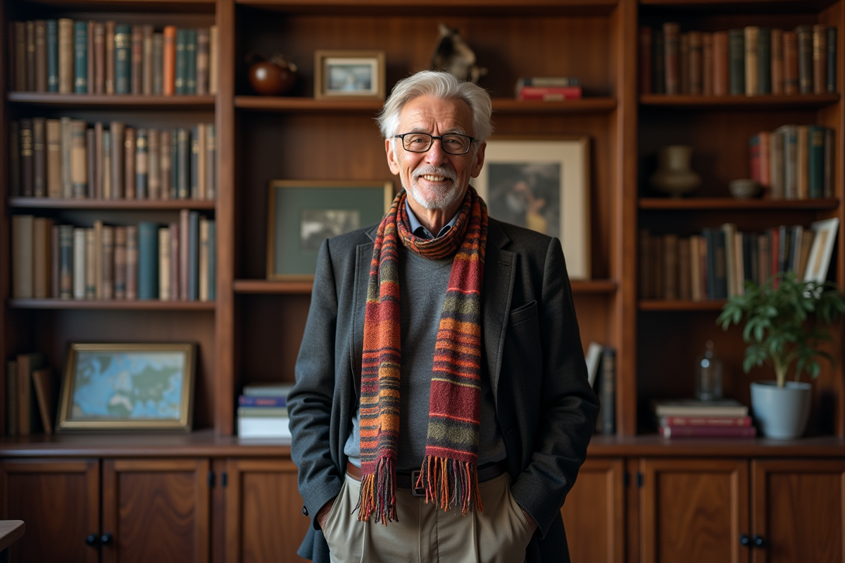Homme d age en costume dans un bureau chaleureux